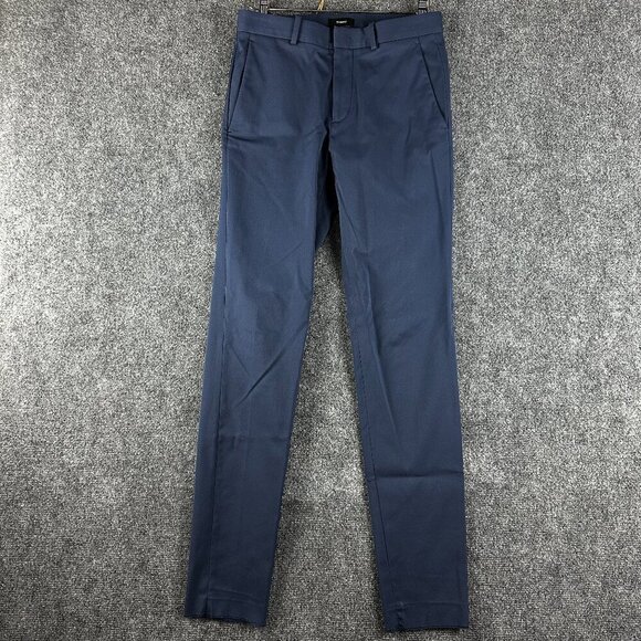 Theory Pants Mens 30 Blue Stretch Dress Flat Front Pockets Straight Leg - Picture 1 of 7